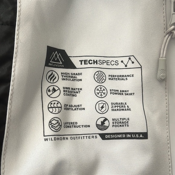 Wildhorn Frontera White Lunar Ski/Snow Jacket Size Medium - Picture 6 of 8